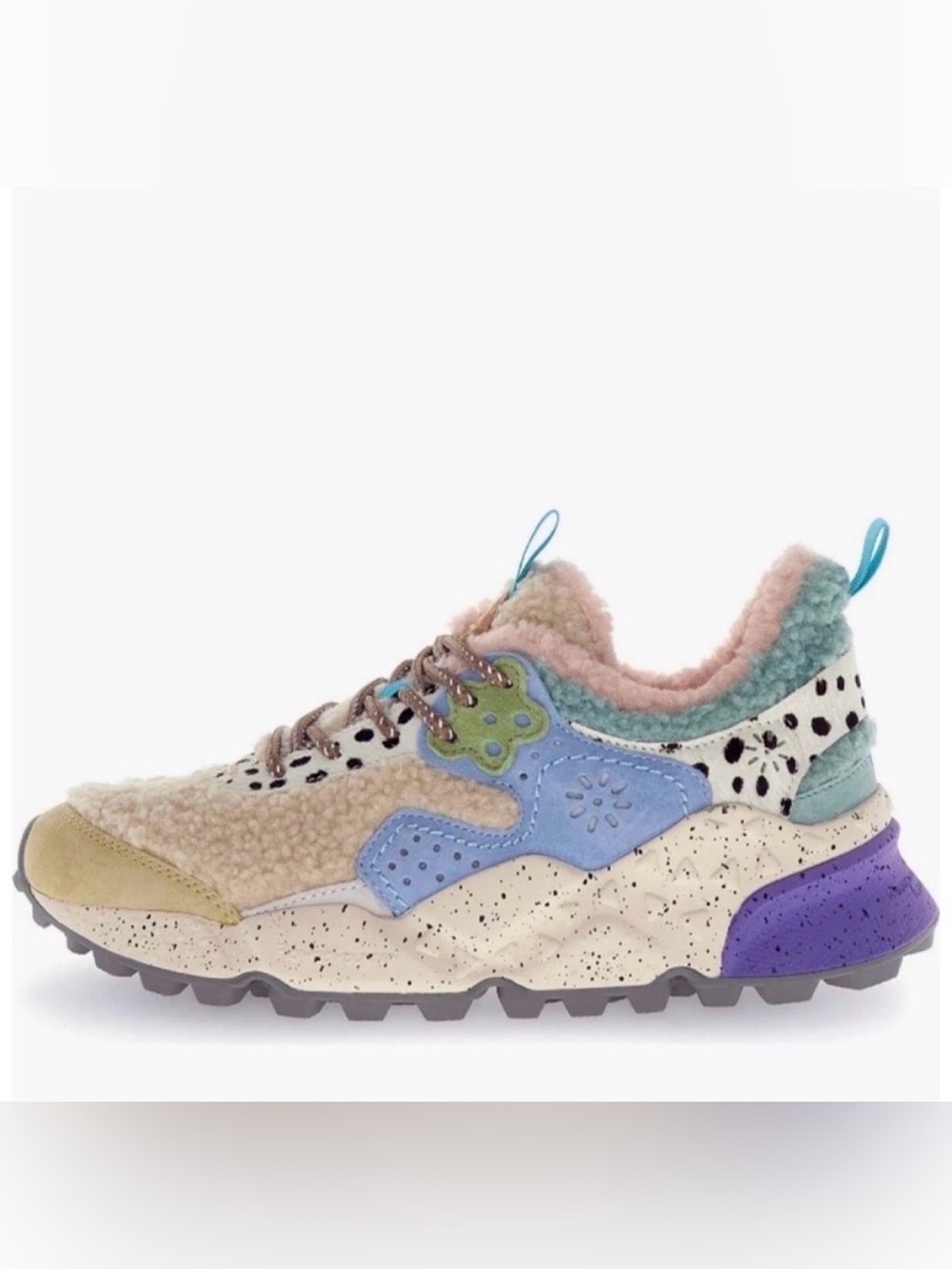 NWT Flower Mountain Kotetsu Faux Shearling Sneaker in Mustard